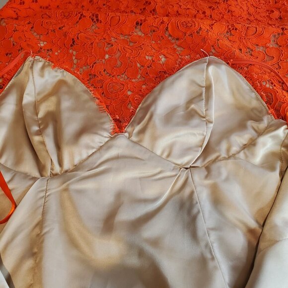Tayla Dress by BARDOT SZ 6/S Vibrant Orange Cocktail Dress Spaghetti Straps - Picture 9 of 10
